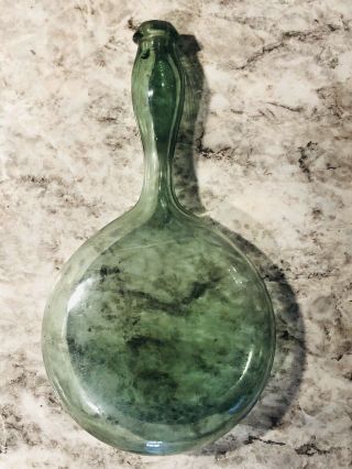 1800s Antique Ladies Leg Glass Hand - Blown Bottle Flask