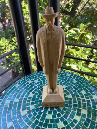 Rare Jack Daniels Whiskey 18 Inch Tall Wooden Statue Figure Vintage Display Sign