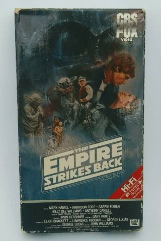 Star Wars: The Empire Strikes Back Vhs Tape 1984 Cbs Fox Rare