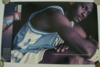 Vintage Nike Michael Jordan North Carolina Poster Finger 5 Pounds Lighter Rare