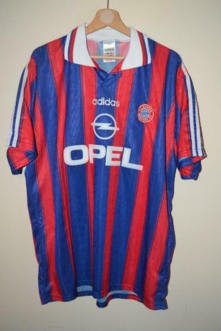 Rare Bayern Munich 1996 - 1997 Adidas Opel Home Shirt Xl Mens Gb 46/48