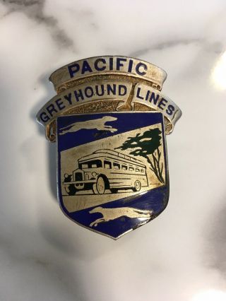Vintage Greyhound Lines Bus Drivers Uniform Hat Crusher Cap Metal Badge Rare Old