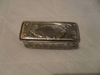Antique Cut Glass And Solid Silver Vanity Container Hallmarked Chester 1911