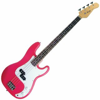 Rare Kay Vintage 1980 Series 4 String Electric Bass Guitar,  Punk Rock Pink