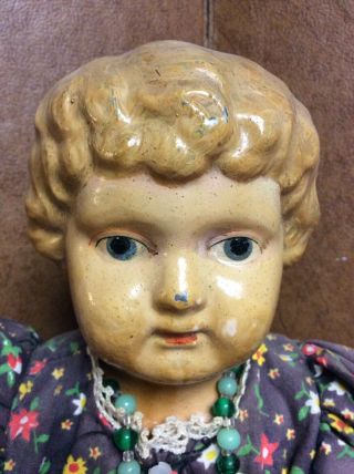 Girl Doll - Tin Head - Minerva Blonde Hair Antique Leather Body 22”