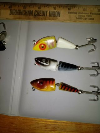 5 Tough Jenson Zipper Minnow Lures Made In TX 1950s 3