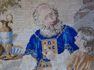 Antique Berlin Woolwork Tapestry Biblical Image Circa 19th. 2