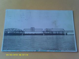 Rare 1912 Rppc Rock Island Railroad Bridge W/ Train & Crane Work Cars Sibley Mo