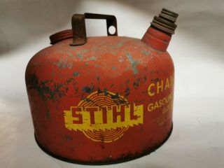 Rare Vintage Stihl Chain Saw 2 1/2 Gallon Metal Gas Can