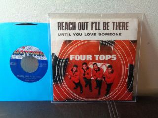 The Four Tops Motown Rare 45 & Pic Sleeve / R&b Soul / Reach Out I 