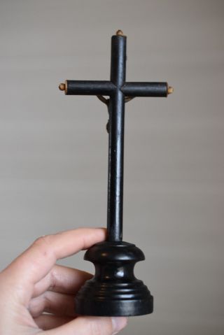 ⭐ antique religious cross on the base - crucifix,  19th century⭐ 3