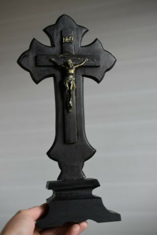⭐ Antique French Religious Cross,  Crucifix,  19 Th Century⭐