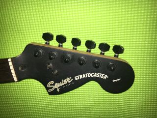 Vintage 2001 Fender Squier Standard Electric Guitar Neck Rare Black Indonesia