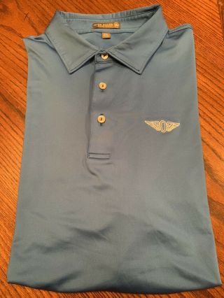 Olympic Club Peter Millar Summer Comfort Polo Golf Shirt Xxl 2xl Blue Rare Logo