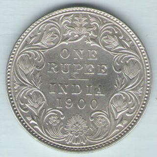 British India 1900 Victoria Empress One Rupee Silver Rare Coin