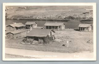 Resthaven Cabins Stanley Idaho Rppc Rare Vintage Photo Postcard 1940s