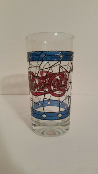Rare - Pepsi Cola Stained Glass Tiffany Style Glass - Vintage 70 