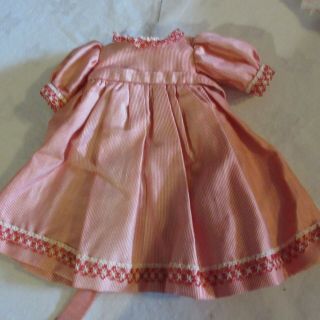 Antique Vintage Style Fitted Yoke Doll Dress 8 "