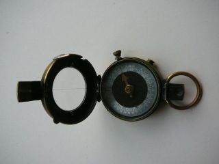 Ww1 Military Pocket Compass Antique Brass