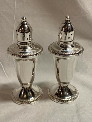 4 1/2” Antique Duchin Creations Sterling Weighted Salt Pepper Salt Shakers
