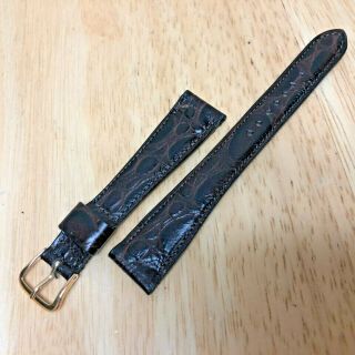 Rarely Vintage Authentic Hamilton Brown Real Leather Watch Band Strap 18mm