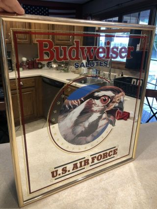 Budweiser Salute United States Air Force Mirror Picture 23x21 Rare Bar Mancave 2