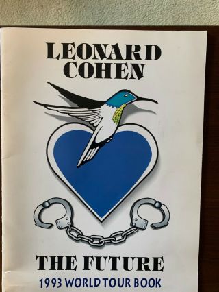 Leonard Cohen The Future 1993 World Tour Book Vg,  Rare