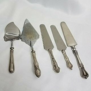 Vintage Sterling Silver Handle Cake Pie Knife Server Cheese Shaver