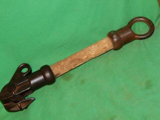 Antique,  Vintage,  Old Lineman Wire Cable Puller Grabber Wood Insulated