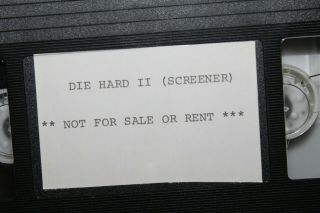 Vintage Die Hard II 2 VHS Screener Demo Promo Cassette Bruce Willis Rare 2