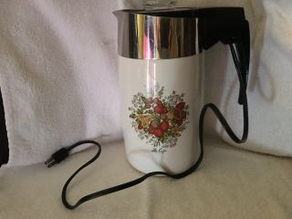 Rare Corning Ware Spice Of Life 10 Cup Electric Coffee Pot (e - 1210 - 8)