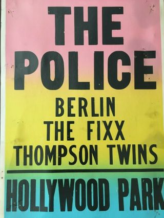 15X22 RARE 1980 ' S CONCERT POSTER POLICE BERLIN THE FIXX THOMPSON TWINS IN LA S81 2