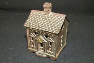 Antique House - Home Cast Iron Coin Deposit Bank Ca.  1900 