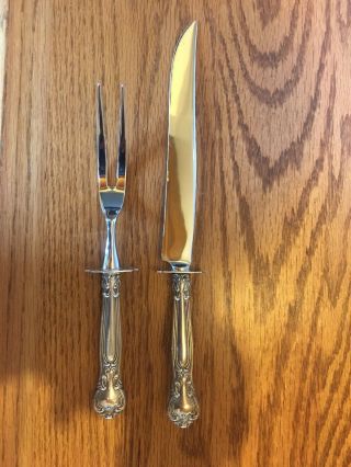 Gorham Sterling Silver Handle Carving Set Knife Fork