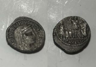 Rare Ancient Roman Silver Coin Denarius L Aemilius Lepidus Paullus King Perseus