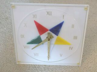 Masonic O.  E.  S.  Order Of Eastern Star Rare Lucite Clock By Marion Kay Model 78
