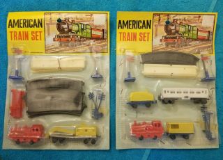 2 Vtg Set Plastic Toy American Train Set Hong Kong Rare Phila No.  5823 Nos