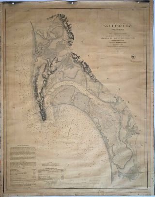 Very Large San Diego Bay.  1887.  California.  U.  S.  Coast Survey.