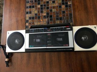 1980s Aiwa Am/fm Aux - In Radio Cassette Cs - W330 Boombox Ghetto Blaster Rare