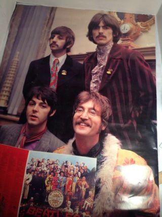 The Beatles•london 1967•sgt Peppers Record Launch•photo Poster Vintage 24 X 34