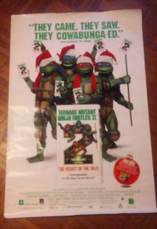 Teenage Mutant Ninja Turtles Ii Secret Of The Ooze Poster 1991 Rare Christmas Lg