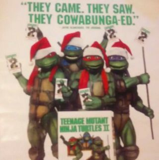 Teenage Mutant Ninja Turtles II Secret of the Ooze Poster 1991 rare christmas lg 2