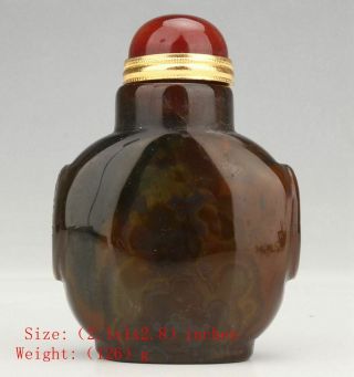 Natural Chinese Agate Snuff Bottle Hand - Polished Handicrafts Christmas Gift