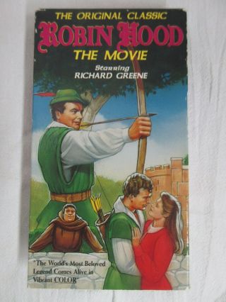 The Classic Robin Hood The Movie - Richard Greene - Rare (vhs,  1991)