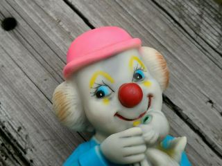 VTG RARE MEXICAN RUBBER SQUEAKY TOY HAPPY CLOWN WITH DOVE SQUEAK MEXICO 2