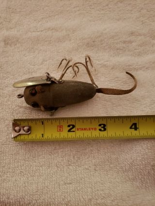 Vintage Heddon Crazy Crawler Mouse Wood Fishing Lure