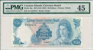 Currency Board Cayman Islands $50 1974 Prefix A/1,  Rare Pmg 45