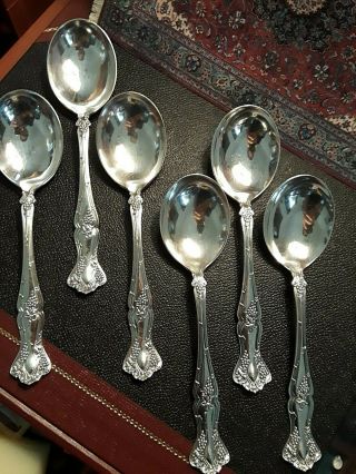 Set Of 6 Antique 1847 Rogers Bros.  Vintage,  Bouillon Or Soup Spoons 7 "