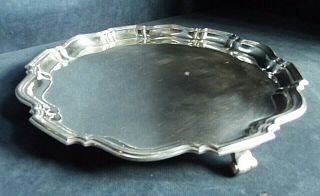 12 " Georgian Style Silver Plate Salver Tray C1920 By Unity