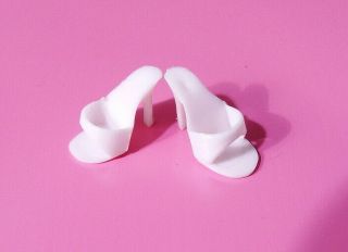 Vintage Barbie White Open Toe Shoes One Marked Japan